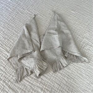 2 100% Linen‎ Ruffle Kitchen Towels
